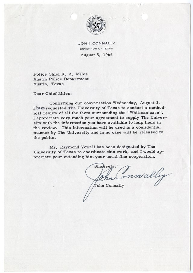 Scan of letter from John Connally